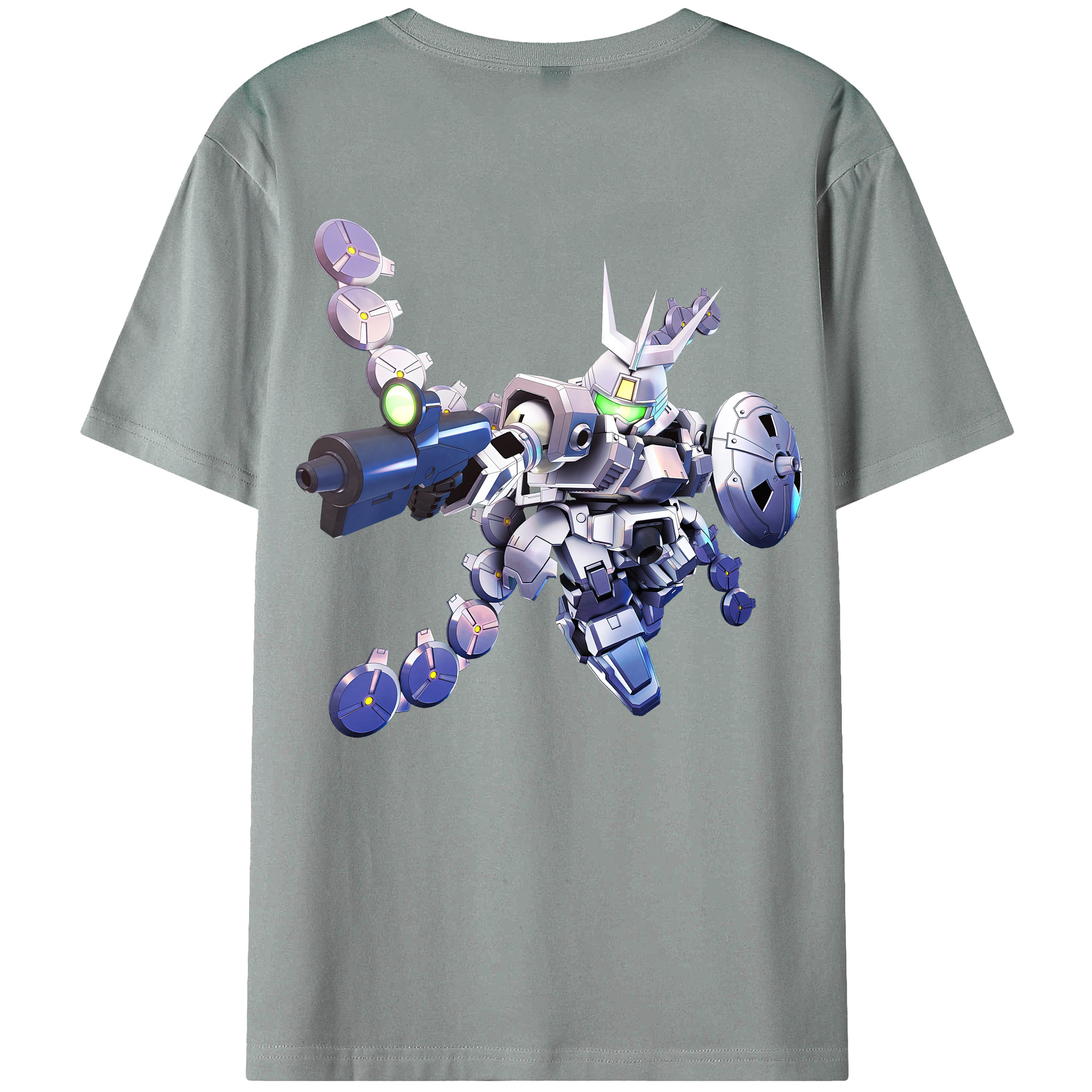 （画像用） 機動戦士ガンダム Mobile Suit Gundam 綿100％ メンズ半袖Tシャツ（バックプリント） 通気性